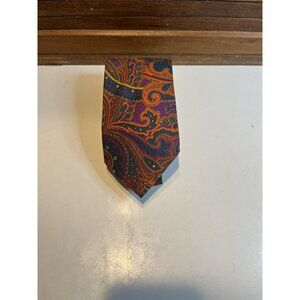 Vintage R Hanauer Tie All Silk Flowers Red 100% silk NWOT